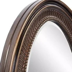 Kirklands Home Decorative Mirrors|Ethan Bronze Ribbed Oval Wall Mirror
