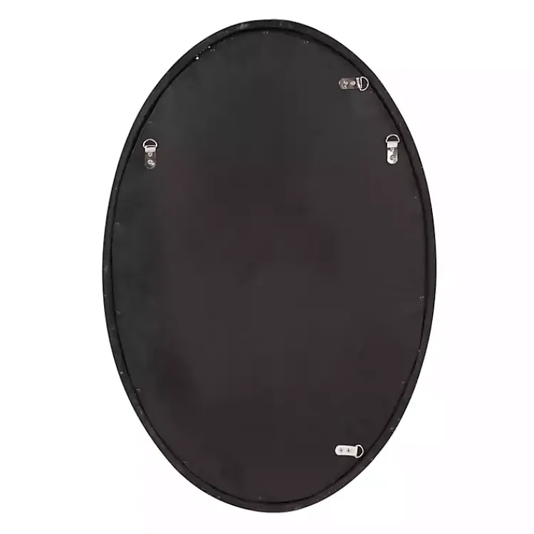 Kirklands Home Decorative Mirrors|Ethan Bronze Ribbed Oval Wall Mirror