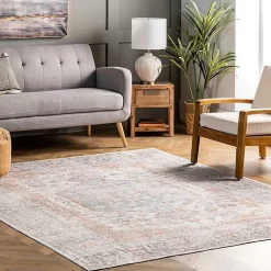 Kirklands Home Area Rugs|Etta Distressed Vintage Washable Area Rug, 5x8