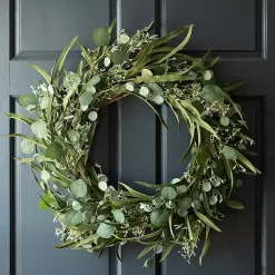 Clearance Eucalyptus and Bamboo Leaves Wreath Wreaths