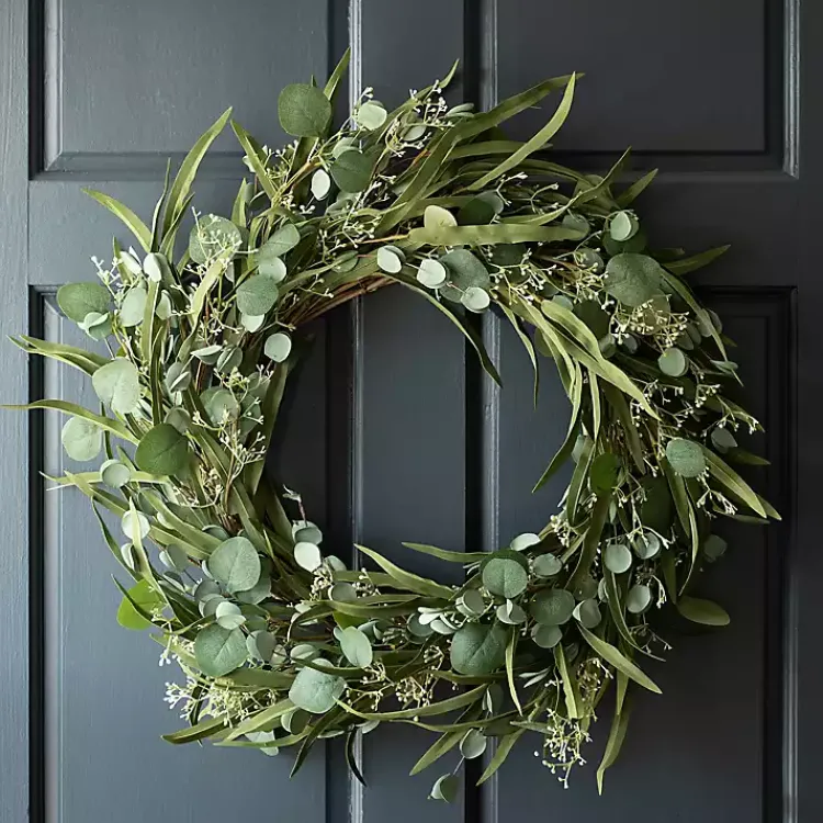 Clearance Eucalyptus and Bamboo Leaves Wreath Wreaths