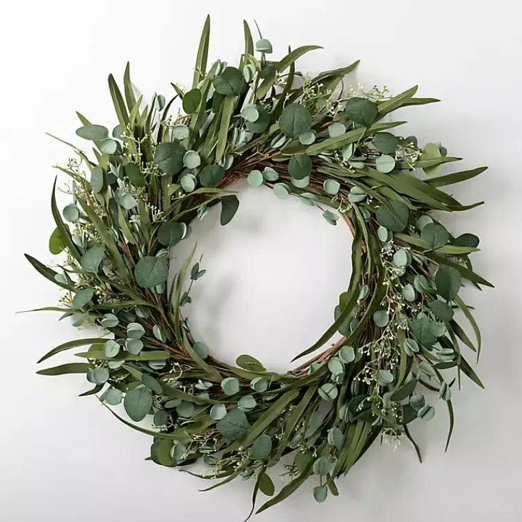 Clearance Eucalyptus and Bamboo Leaves Wreath Wreaths