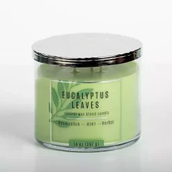 Hot Eucalyptus Leaves Triple Wick Jar Candle Candles