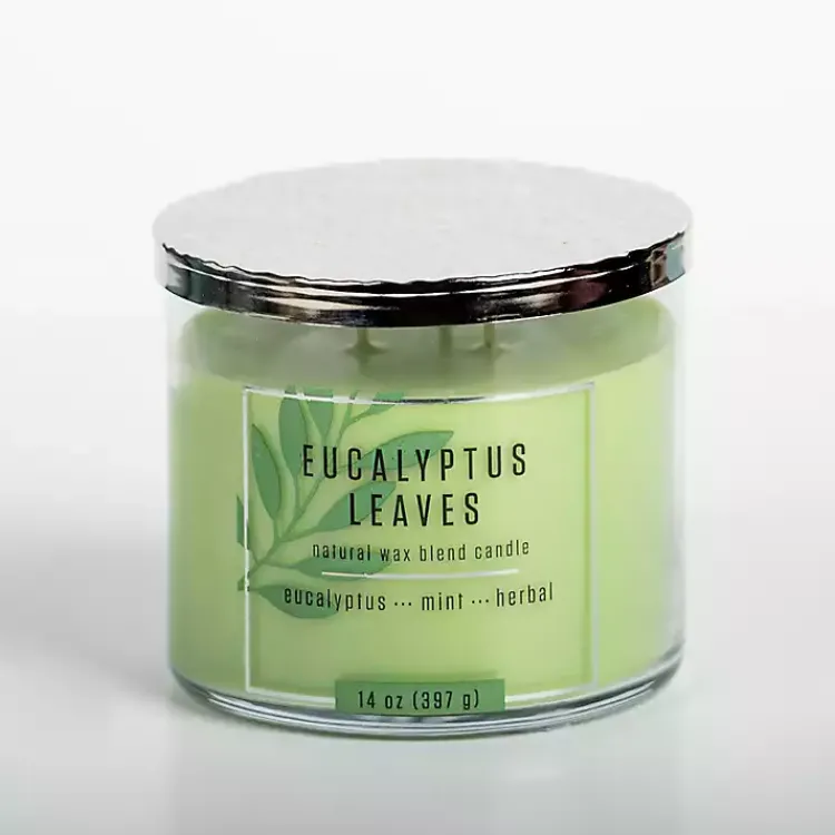 Hot Eucalyptus Leaves Triple Wick Jar Candle Candles