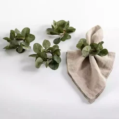 Kirklands Home Table Linens|Eucalyptus Napkin Ring Green