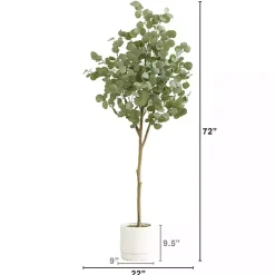Online Eucalyptus Tree in White Planter, 6 ft. Trees & Topiaries