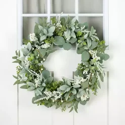 Discount Eucalyptus with Lambs Ear and White Berry Wreath Wreaths