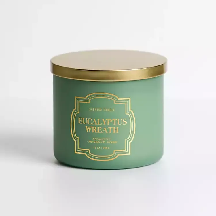 Hot Eucalyptus Wreath Triple Wick Jar Candle Candles