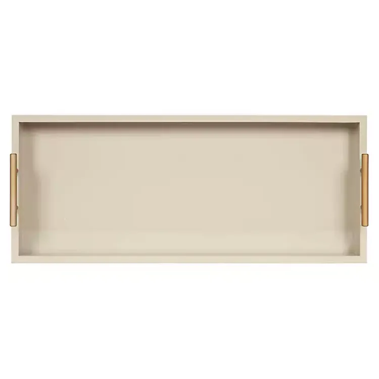 New Evelyn Cream Narrow Decorative Tray Decorative Trays