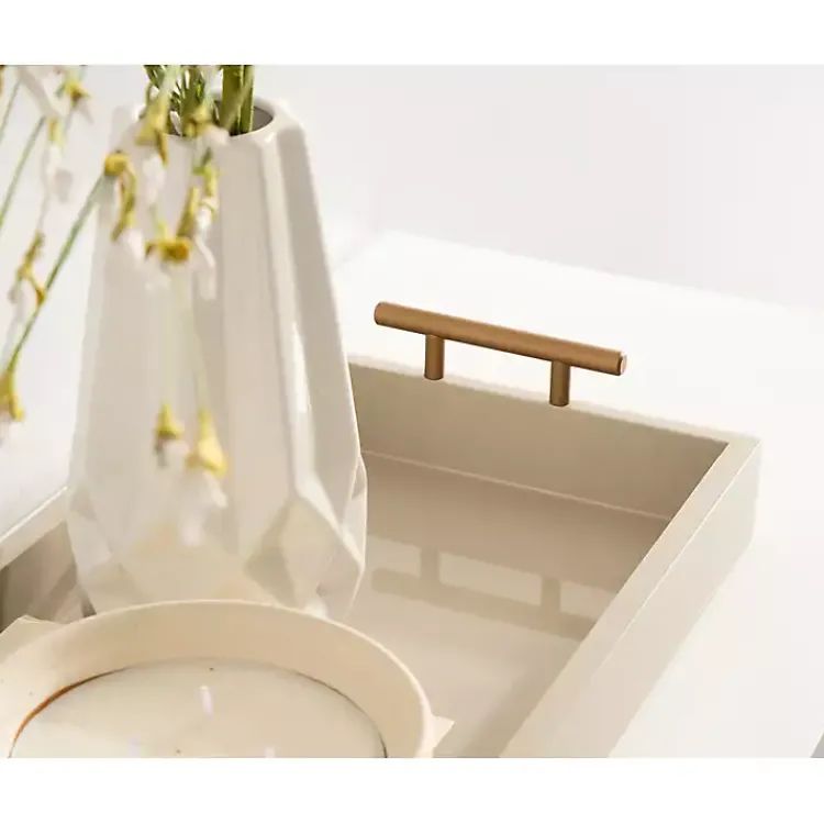 New Evelyn Cream Narrow Decorative Tray Decorative Trays