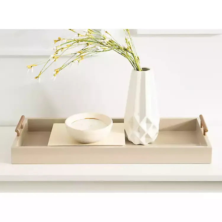 New Evelyn Cream Narrow Decorative Tray Decorative Trays
