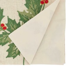 Kirklands Home Table Linens|Evergreen Holly Leaves Cotton Runner