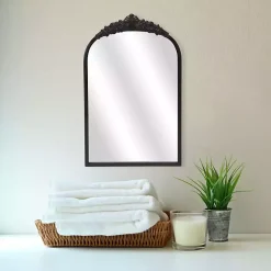 Kirklands Home Decorative Mirrors|Everlaine Modern Victorian Wall Mirror Black