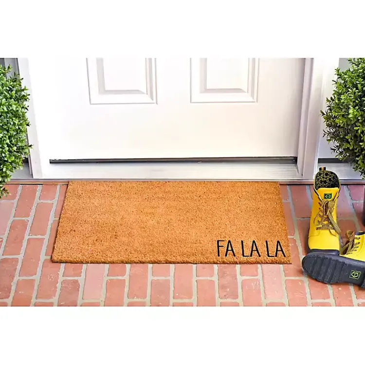Best Fa La La Coir Doormat Outdoor Christmas Decorations