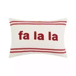 Outlet Fa La La Double Stripe Christmas Lumbar Pillow Pillows