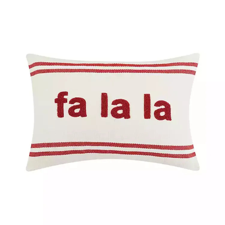 Outlet Fa La La Double Stripe Christmas Lumbar Pillow Pillows
