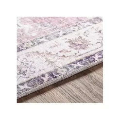 Kirklands Home Area Rugs|Faded Rouge Bordered Flatweave Runner, 2x7 Pink