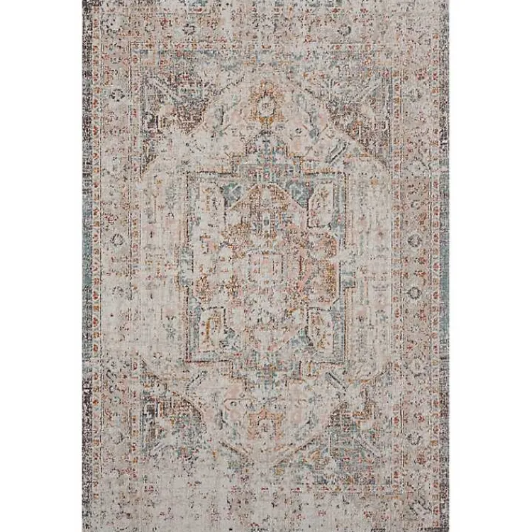 Kirklands Home Outdoor Rugs|Faded Turkish Indoor/Outdoor Area Rug, 5x7 Ivory