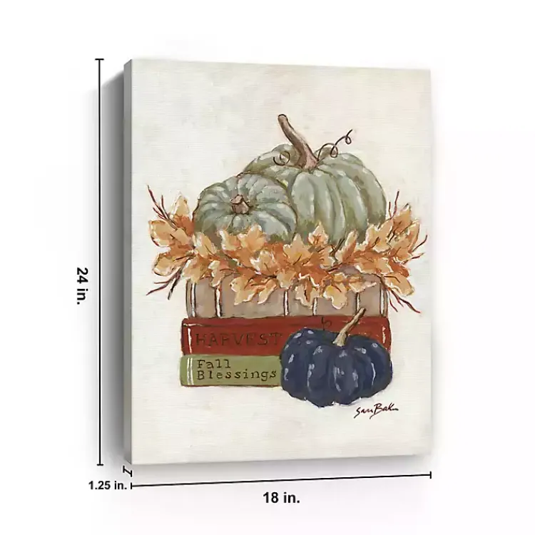 Sale Fall Book Stack Canvas Art Print Fall