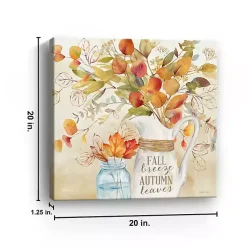 New Fall Breeze Autumn Leaves Canvas Print, 20x20 in. Fall