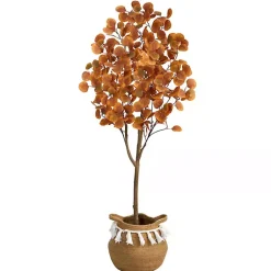 Sale Fall Eucalyptus Tree in Woven Planter, 5 ft. Trees & Topiaries