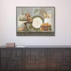 New Fall Kitchen Scene Framed Canvas Art Print Fall