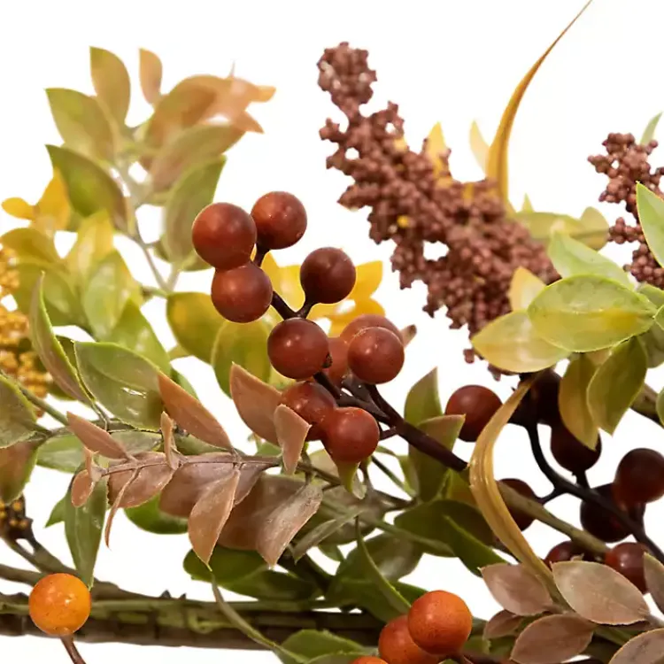 Outlet Fall Leaves and Berries Garland, 5 ft. Fall