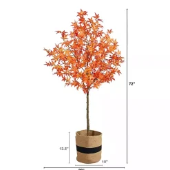 Online Fall Maple Tree in Woven Planter, 6 ft. Trees & Topiaries