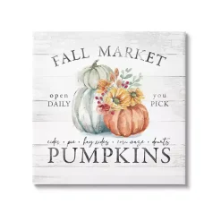Hot Fall Market Pumpkins Canvas Wall Plaque Fall