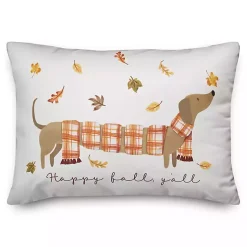 Hot Fall Plaid Scarf Dachshund Indoor/Outdoor Pillow Fall