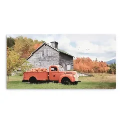 Clearance Fall Truck and Barn Canvas Art Print Fall
