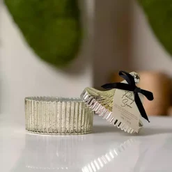 New Falling Snow Mercury Glass Jar Candle Candles