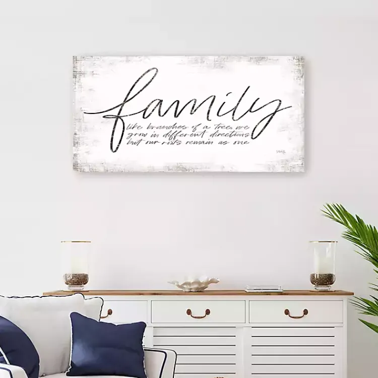 Kirklands Home Wall Quotes & Signs|Family Branches Canvas Art Print, 40x20 in. White