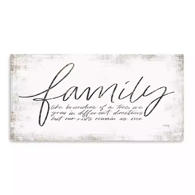 Kirklands Home Wall Quotes & Signs|Family Branches Canvas Art Print, 60x30 in. White