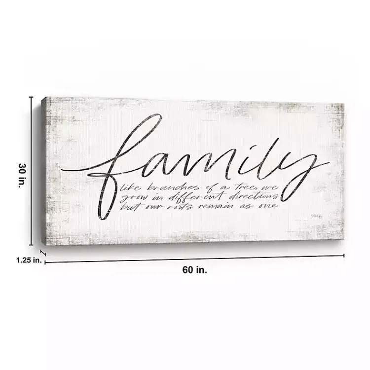 Kirklands Home Wall Quotes & Signs|Family Branches Canvas Art Print, 60x30 in. White