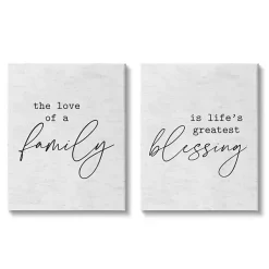 Kirklands Home Wall Quotes & Signs|Family Is Life's Blessing Canvas Prints, Set of 2 White