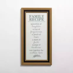 Kirklands Home Wall Quotes & Signs|Family Recipe Framed Wall Plaque