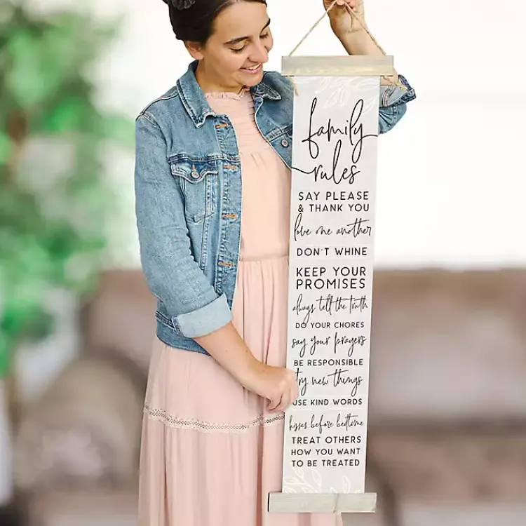 Kirklands Home Wall Quotes & Signs|Family Rules Hanging Wall Plaque