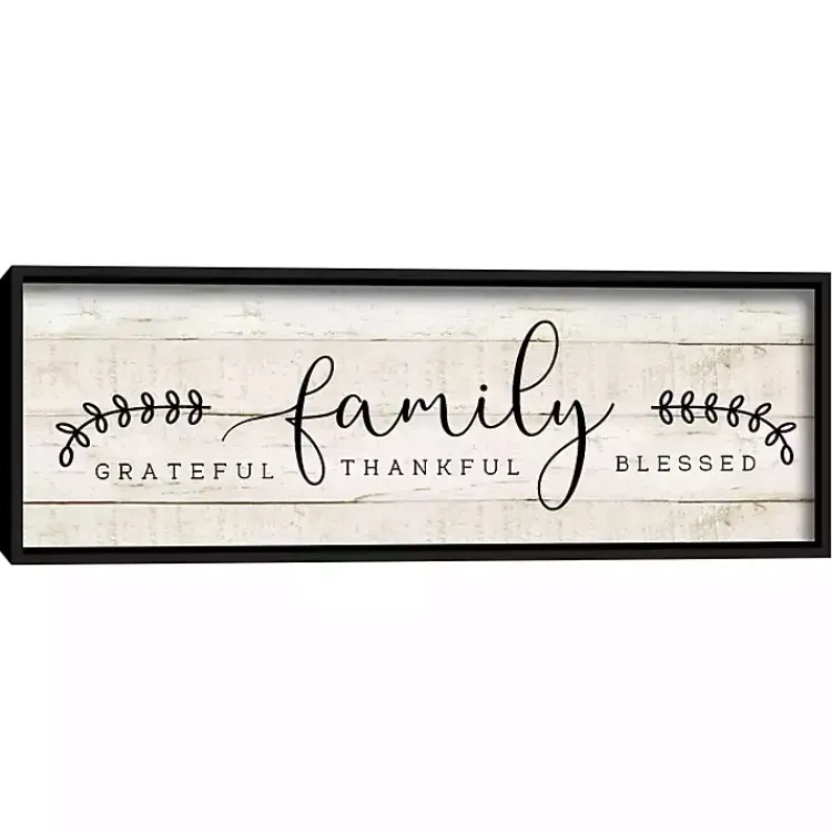 Kirklands Home Wall Quotes & Signs|Family Thankful Grateful Blessed Wood Wall Plaque Tan