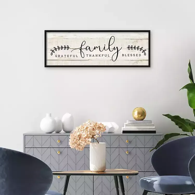 Kirklands Home Wall Quotes & Signs|Family Thankful Grateful Blessed Wood Wall Plaque Tan