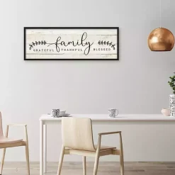 Kirklands Home Wall Quotes & Signs|Family Thankful Grateful Blessed Wood Wall Plaque Tan
