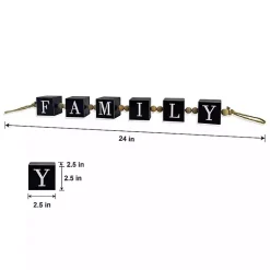 Outlet Family Wood Beaded Word Block Decorative Accents