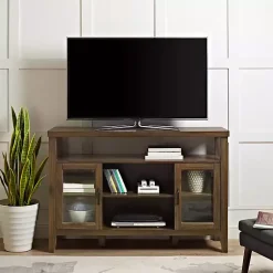 Kirklands Home Tv Stands & Media Consoles|Farmhouse Highboy Dark Walnut TV Stand Brown