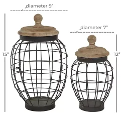 Best Farmhouse Wire Frame 2-pc. Decorative Jar Set Decorative Bowls & Jars