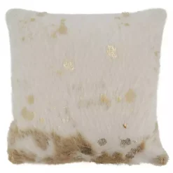 Clearance Faux Cow Hide and Gold Foil Accent Pillow Pillows