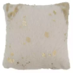 Clearance Faux Cow Hide and Gold Foil Accent Pillow Pillows