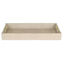 Clearance Faux Leather Ivory Tray Decorative Trays