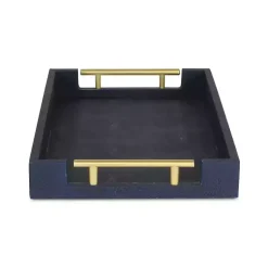 Online Faux Leather Navy Tray Decorative Trays