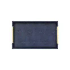Online Faux Leather Navy Tray Decorative Trays