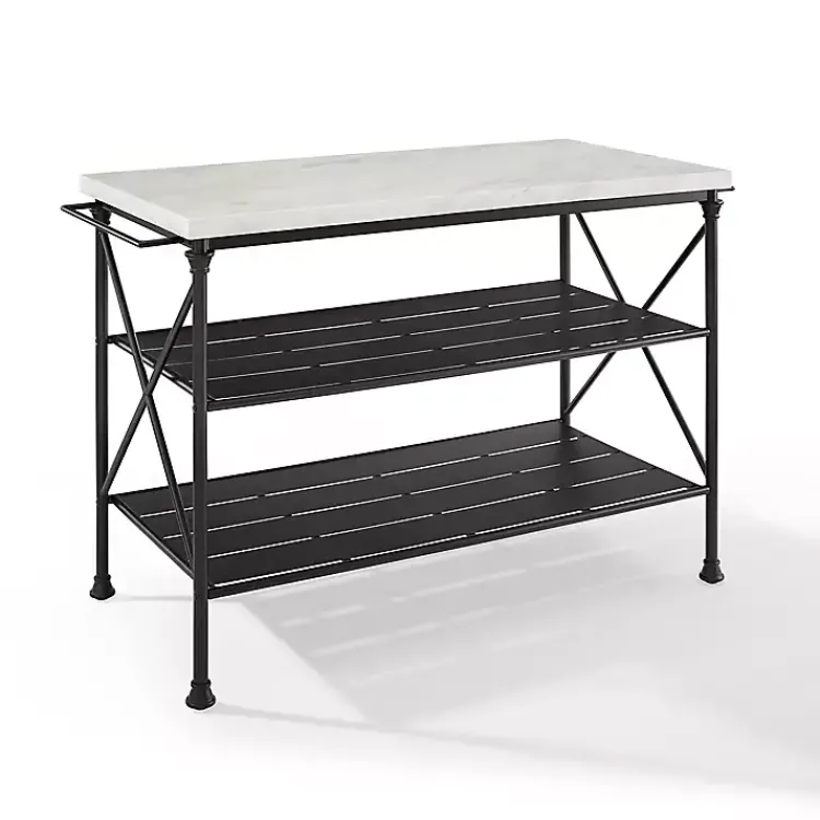 Kirklands Home Kitchen Islands & Bar Carts|Faux Marble Top 3-Tier Melody Kitchen Island